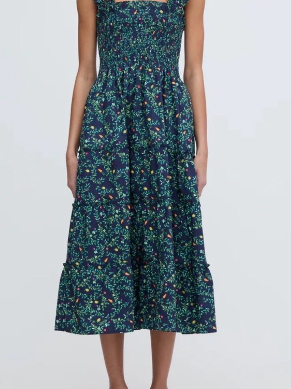 Hill House Floral Smocked Midi Dress